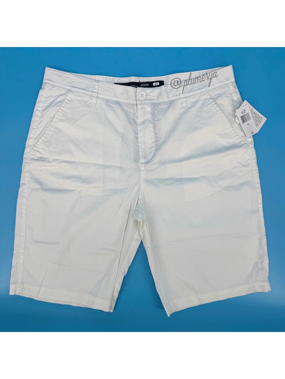 i jeans by Buffalo Men's White Summer Dress Shorts Slacks Size 33 NWT